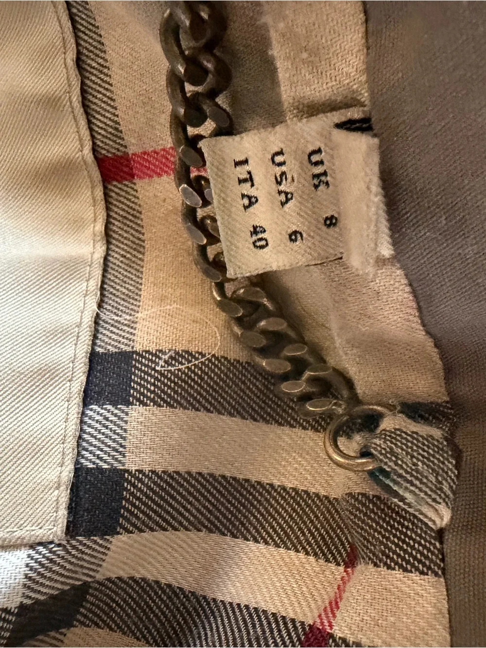 Burberry Women’s Tan Double-Breasted Trench Coat with Signature Check Collar - Picture 9 of 9